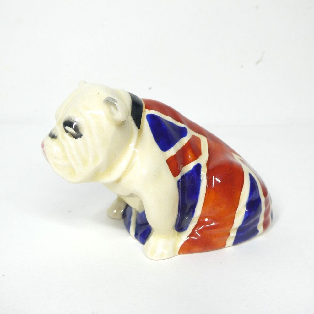 British Flag Union Jack Bulldog Figurine Royal Doulton Vintage 2.25" Dog